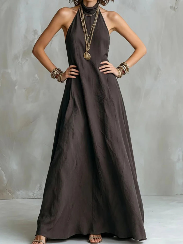 Evelyn Halter Flowy Maxi Dress