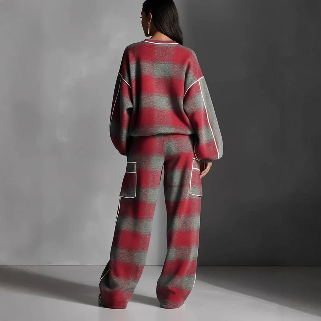 Emmeline Plaid Loose Two-Piece Set