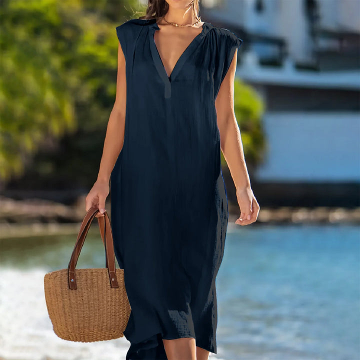 Freya Relaxed V Neck Midi Dress