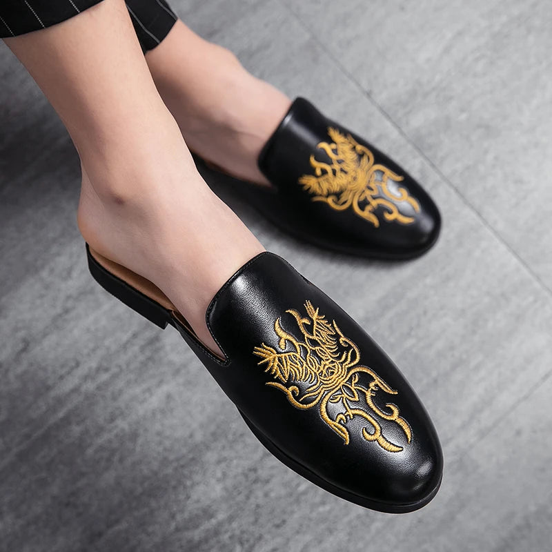 Gabriel Embroidered Mule Loafers