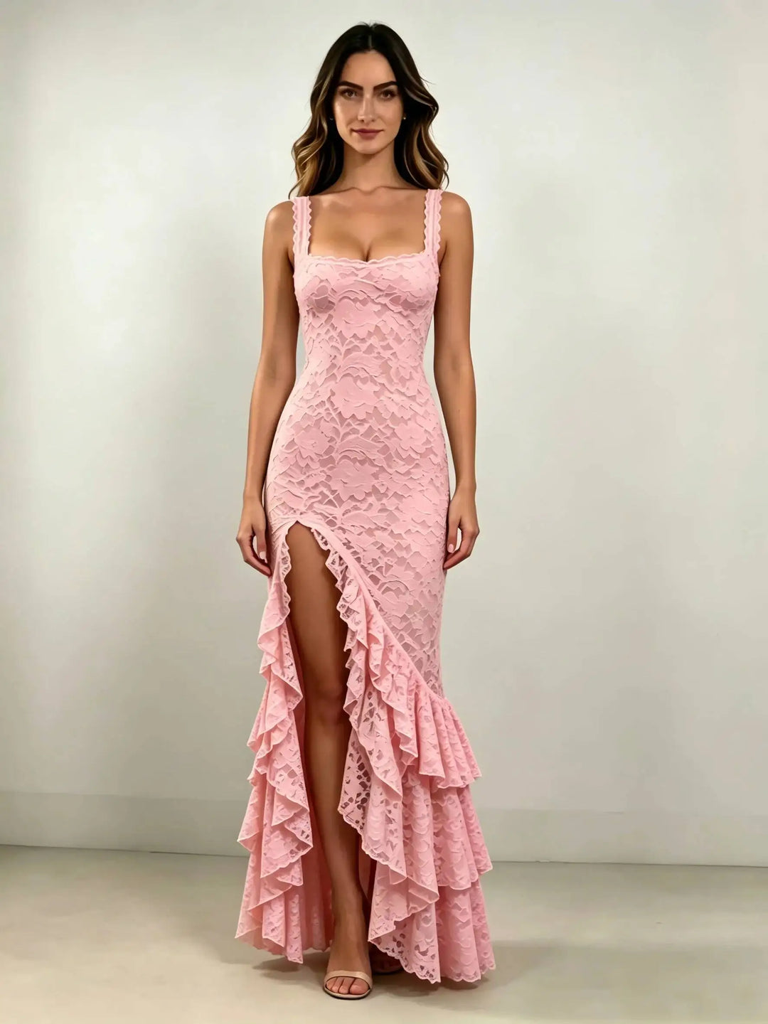 Vivian Elegant Ruffle Maxi Dress