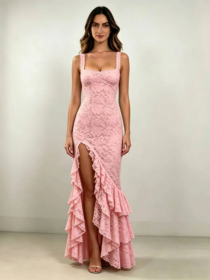 Vivian Elegant Ruffle Maxi Dress
