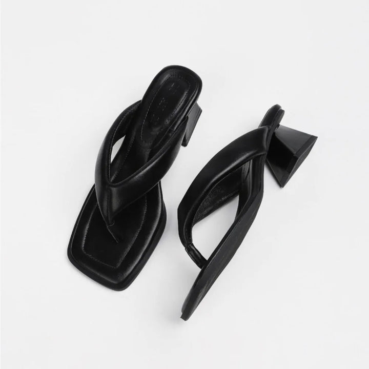 Angela Square Toe Heel Flip Flops