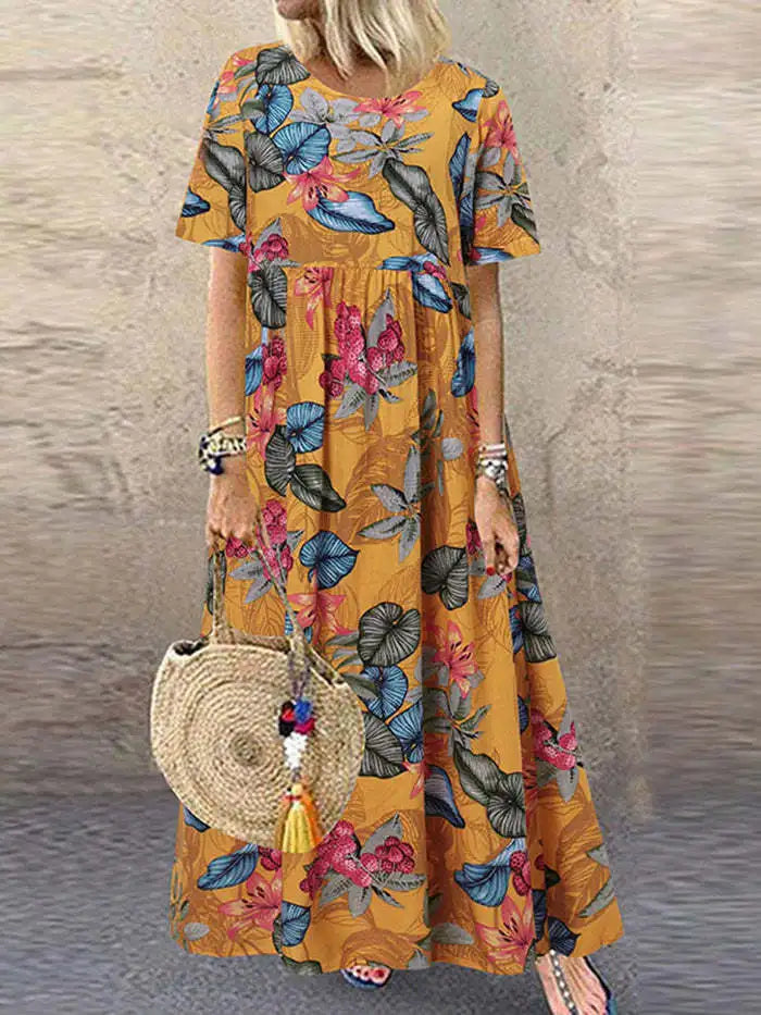 Marigold Vintage Floral Maxi Dress