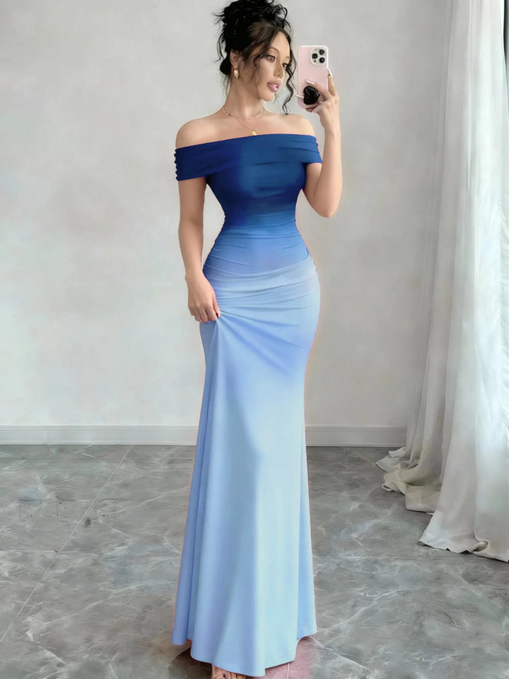 Aubrielle Elegant Off Shoulder Maxi Dress