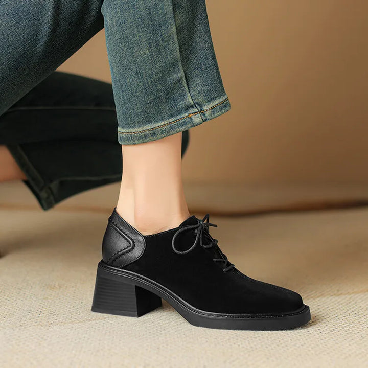 Sutton Suede Block Heel Loafers