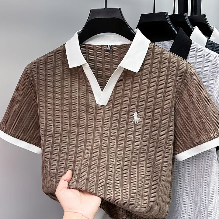 Elliot V Neck Knit Polo Shirt