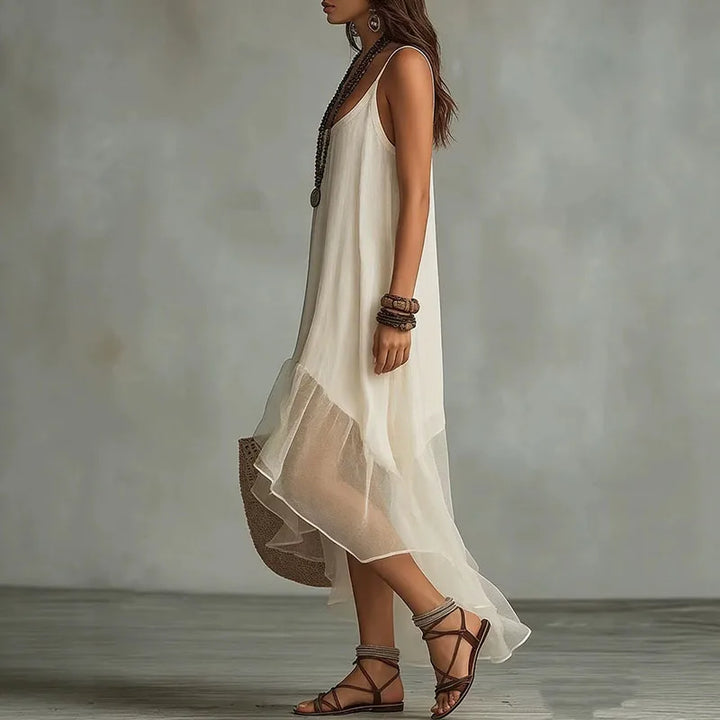 Deborah Flowy Ruffle Maxi Dress