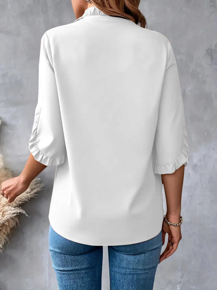 Louise Ruffle Trim Blouse