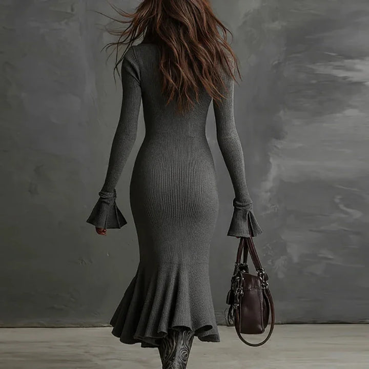 Lorena Ruffle Knit Midi Dress