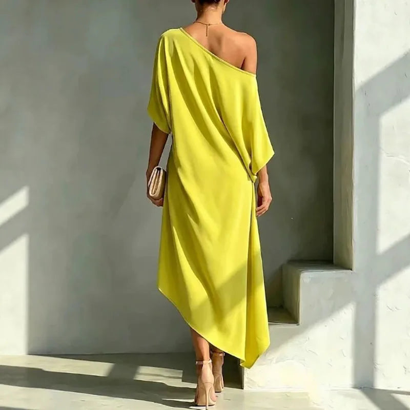 Alessia Elegant Asymmetrical Midi Dress