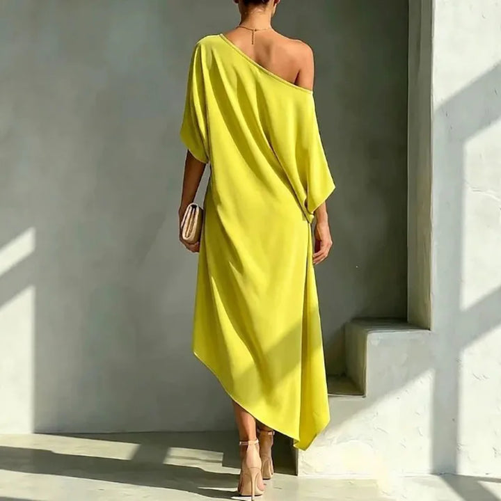 Alessia Elegant Asymmetrical Midi Dress