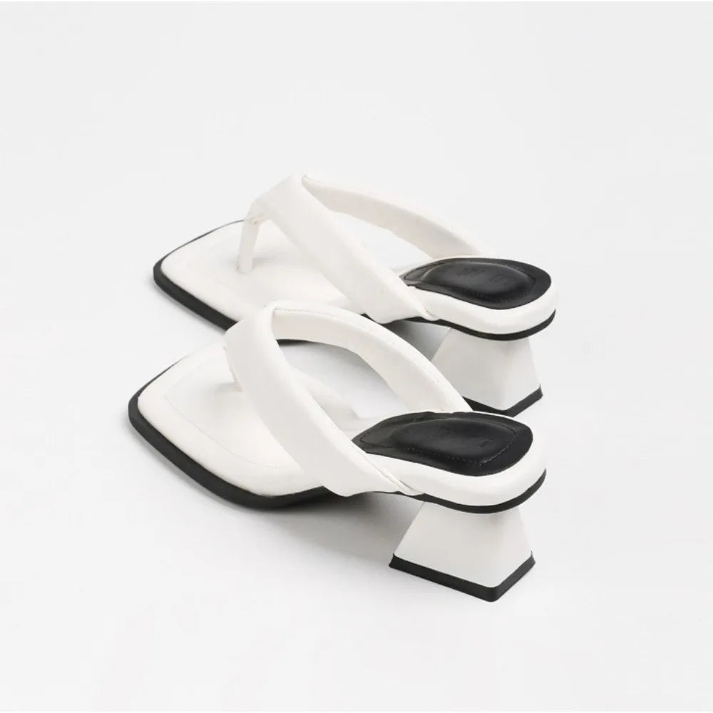 Angela Square Toe Heel Flip Flops