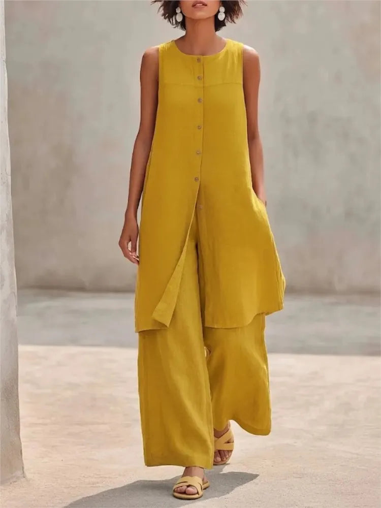 Mernie Casual Layered Trouser Set