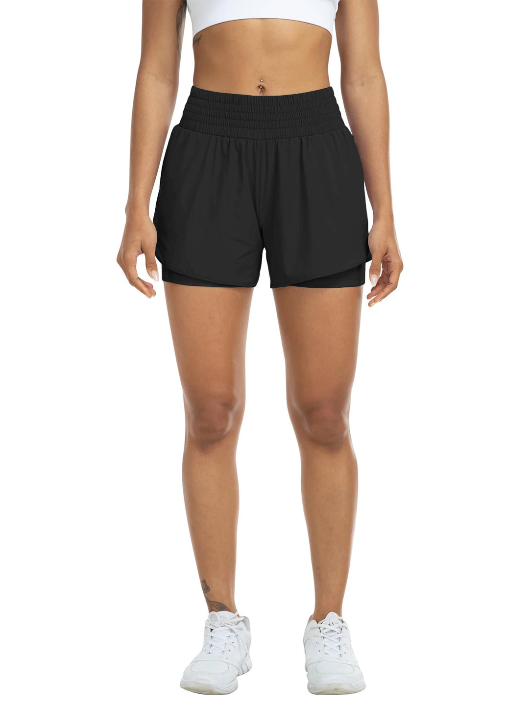 Andrea High-Waisted Track Shorts