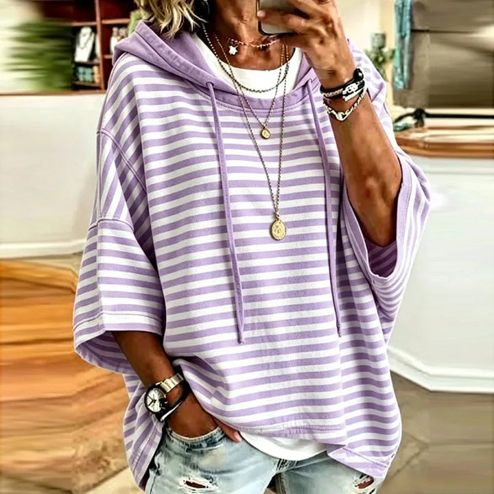 Briony Striped Hooded Pullover