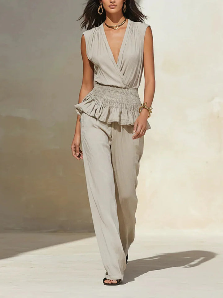 Aira Ruffle Peplum Jumpsuit