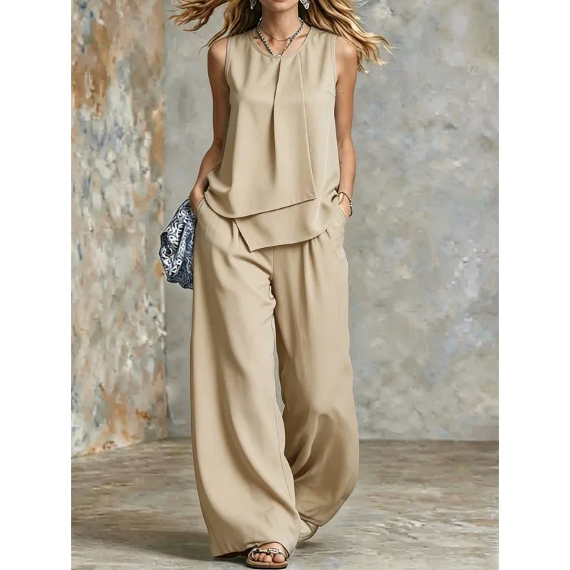 Harper Relaxed Fit Sleeveless Two Piece Set