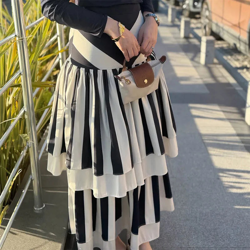 Monroe Tiered Stripe Skirt
