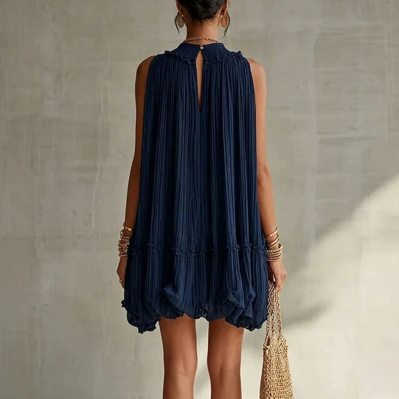 Colette Pleated Halter Mini Dress