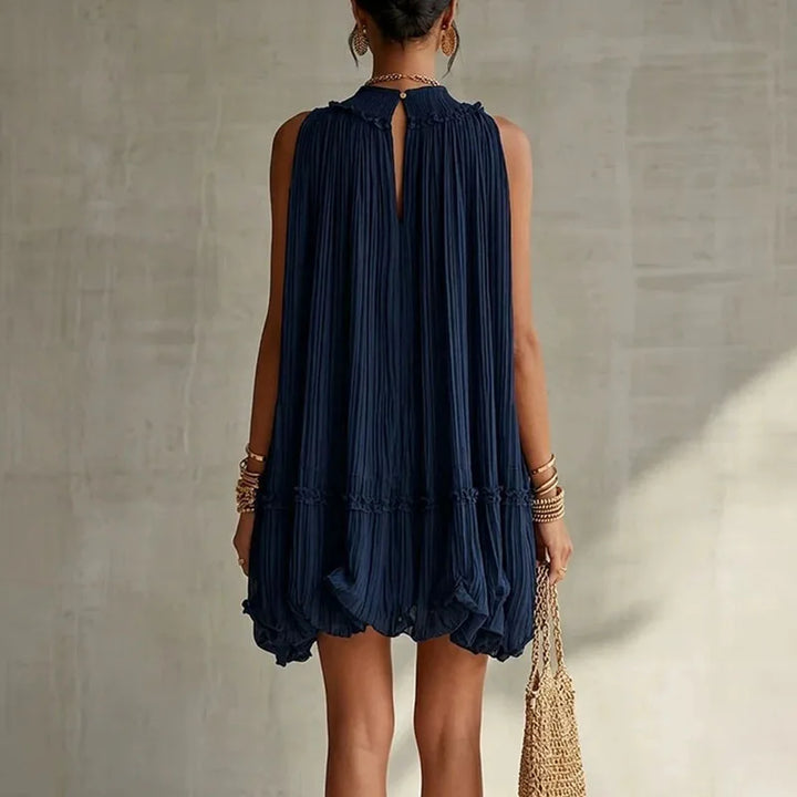 Colette Pleated Halter Mini Dress
