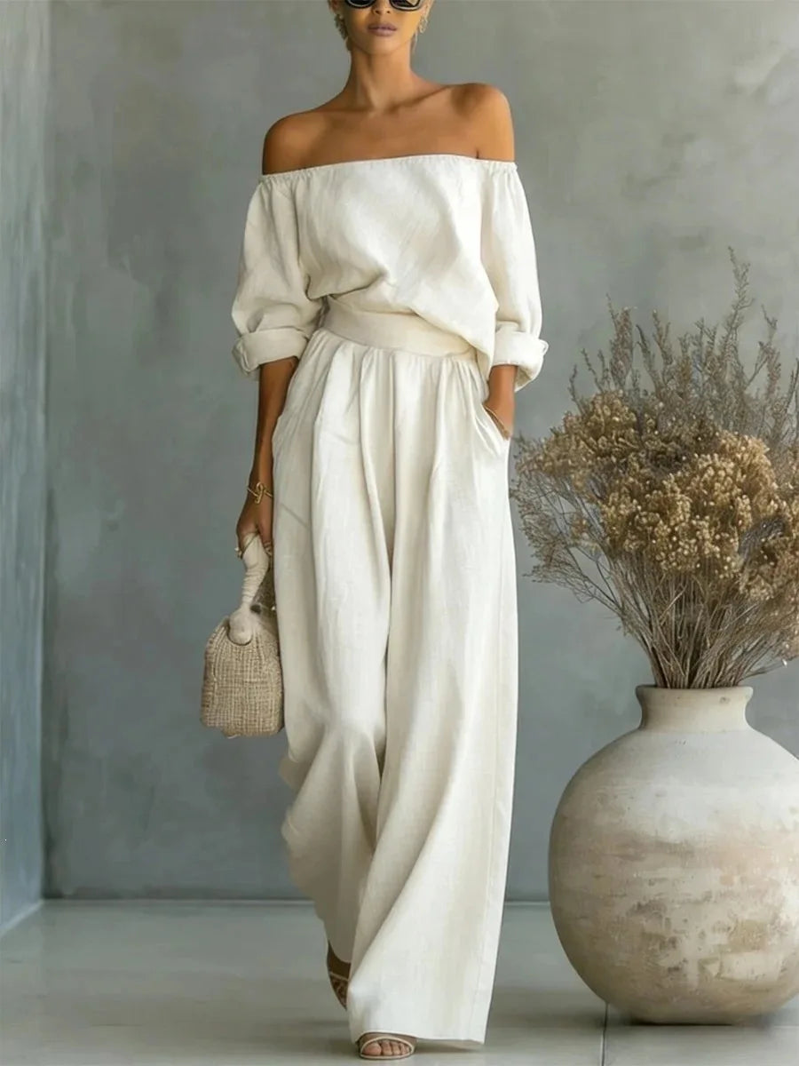 Abbey Off Shoulder Trouser Set