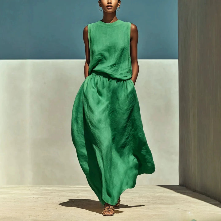 Rachel Elegant Top and Maxi Skirt Set