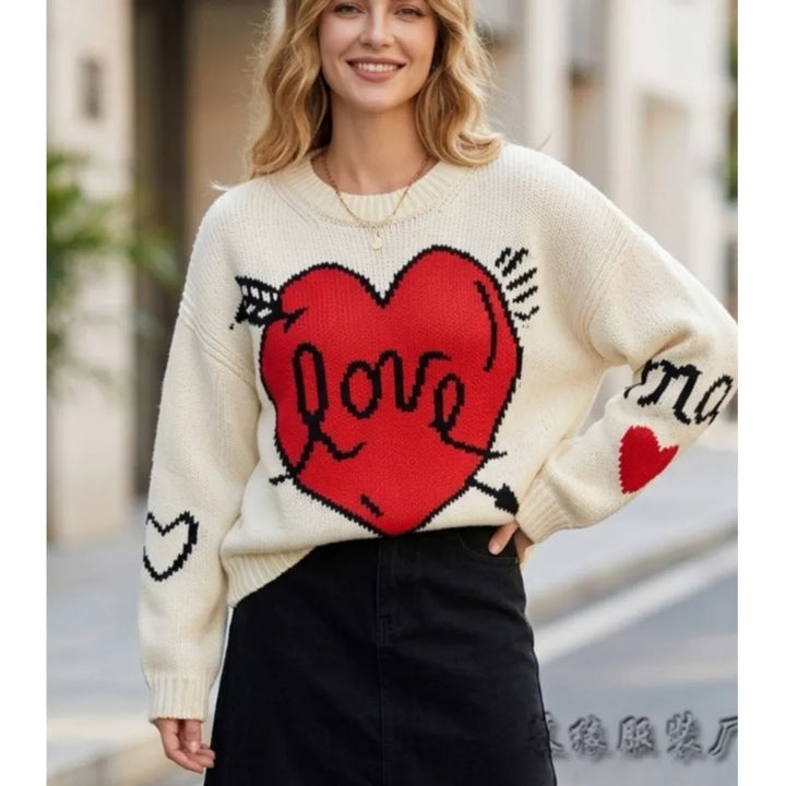 Amore Heart Knit Sweater