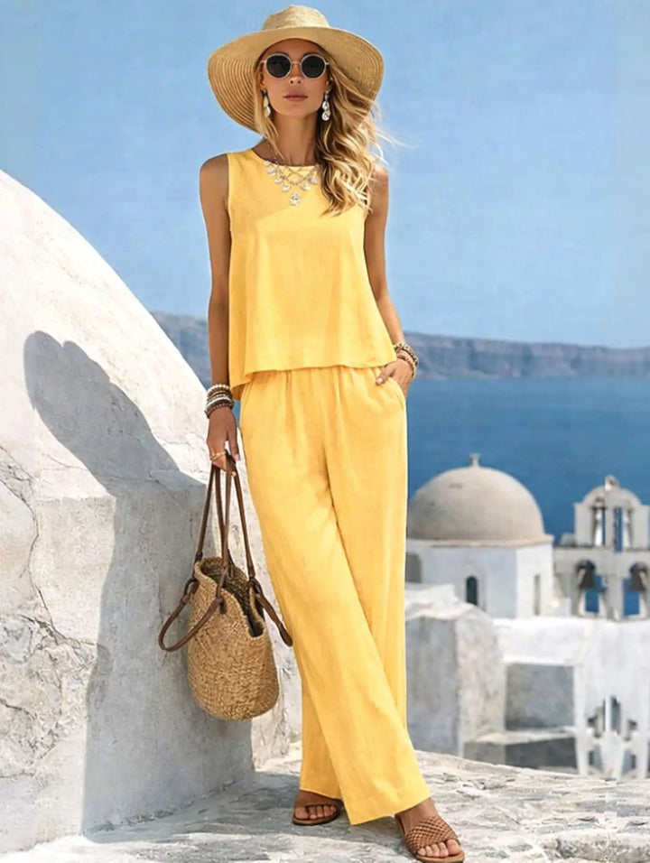 Harlow Elegant Wide Leg Two- Piece Set
