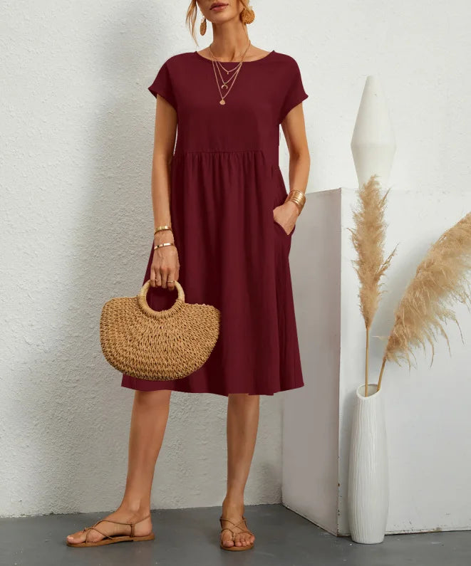 Savannah Linen Pocket Midi Dress