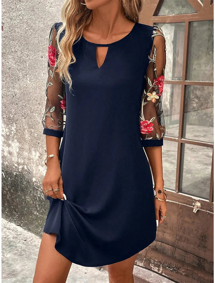 Elara Elegant Chic Floral Mini Dress