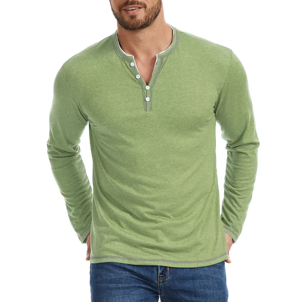 Marcello Henley Long Sleeve Shirt