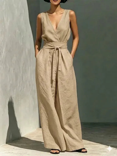 Camille Front Tie Wide Leg Jumpsuit