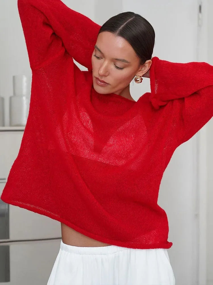 Elara Hollow Knit Pullover