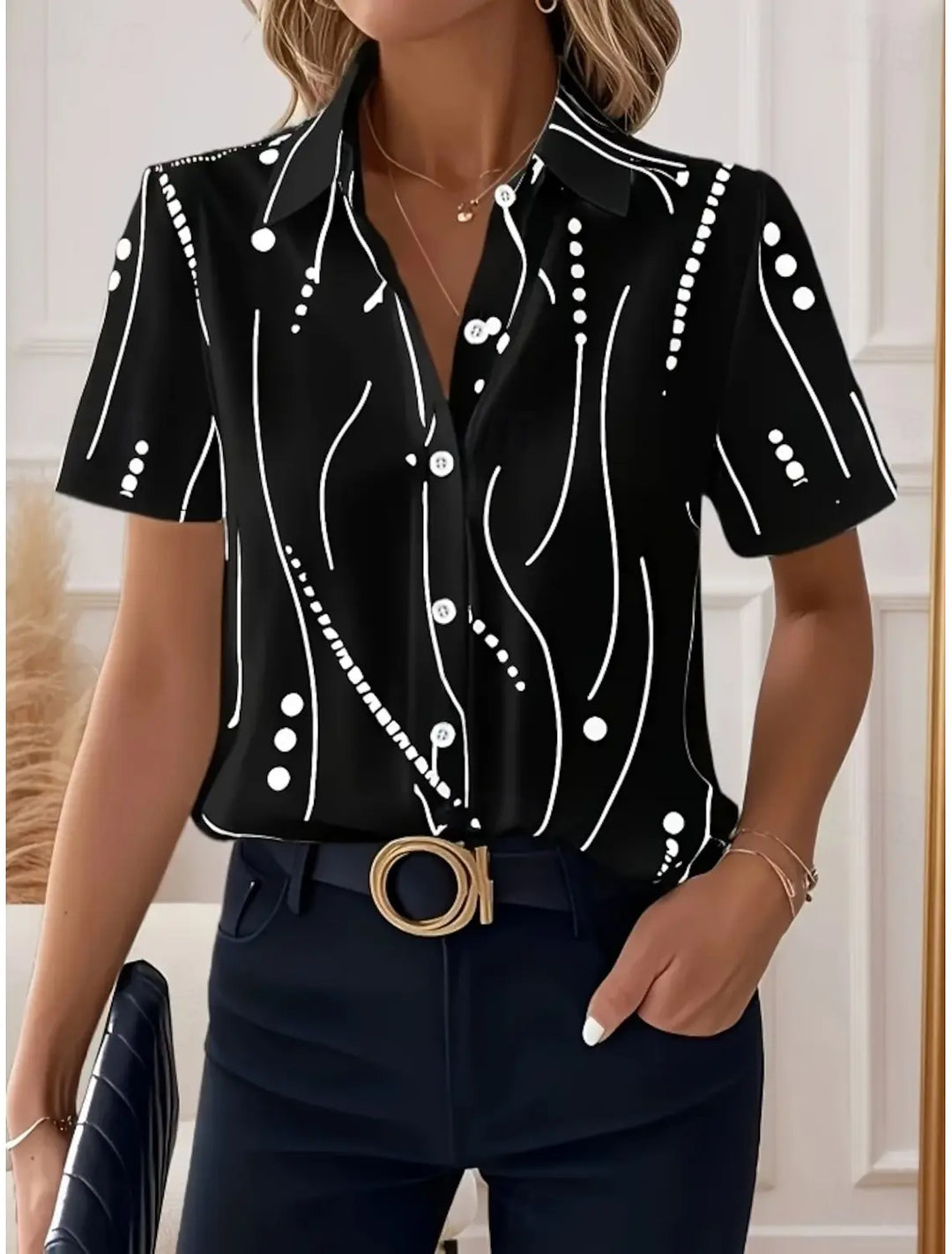 Marlowe Abstract Print Blouse