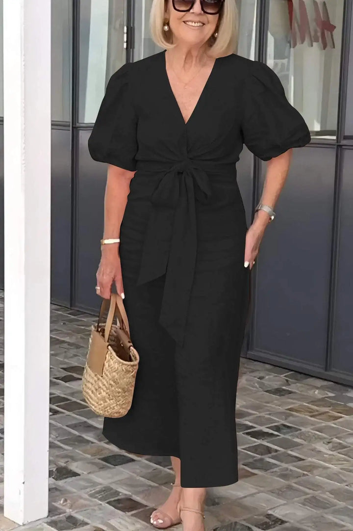 Natalie Relaxed Tie Waist Midi Dress