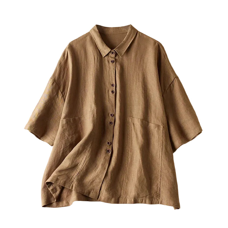 Rosalie Relaxed Linen Button Blouse