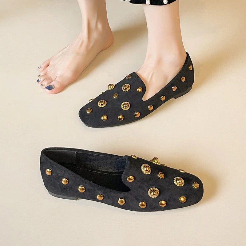 Reese Studded Suede Loafers