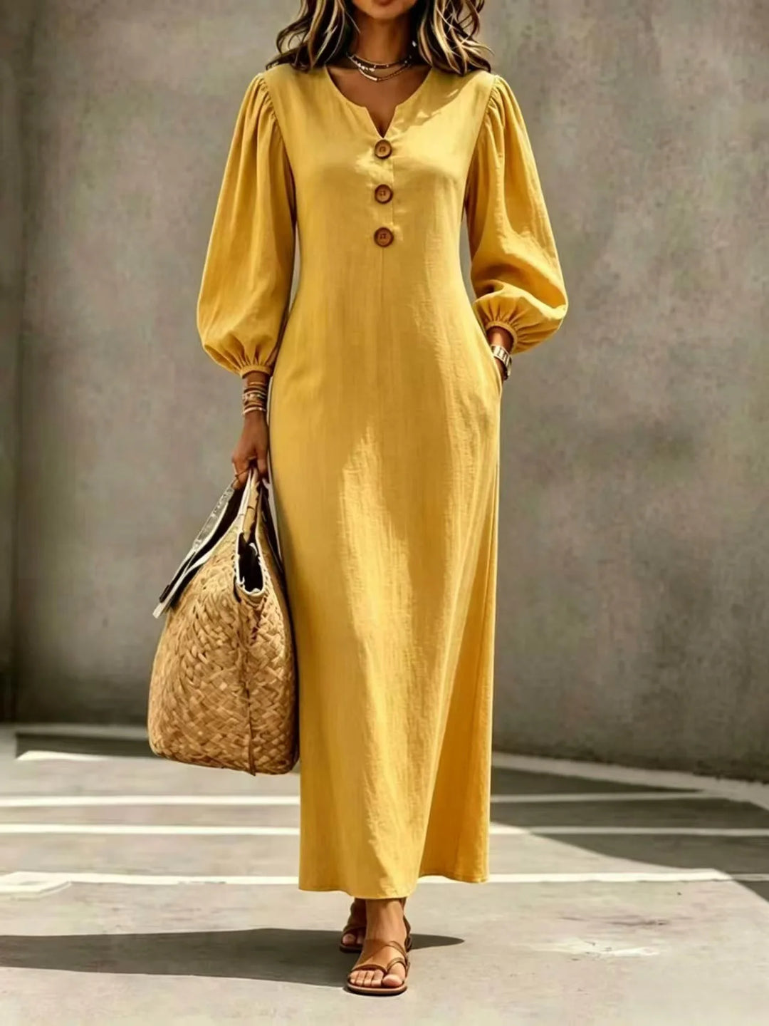 Margot Button Front Maxi Dress