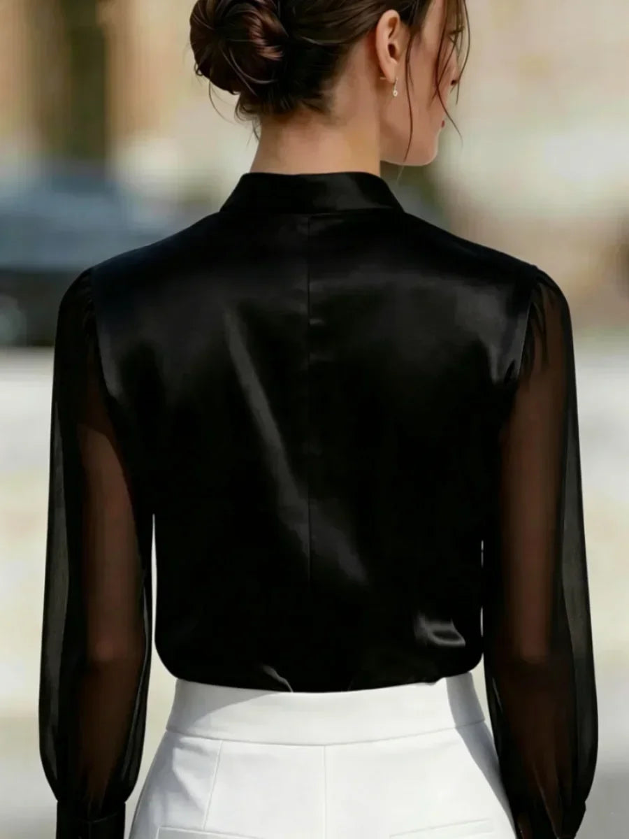 Viviana Satin Sheer Blouse