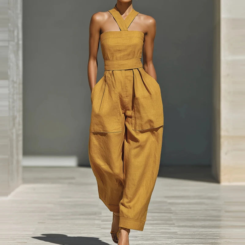 Melissa Draped Halter Jumpsuit
