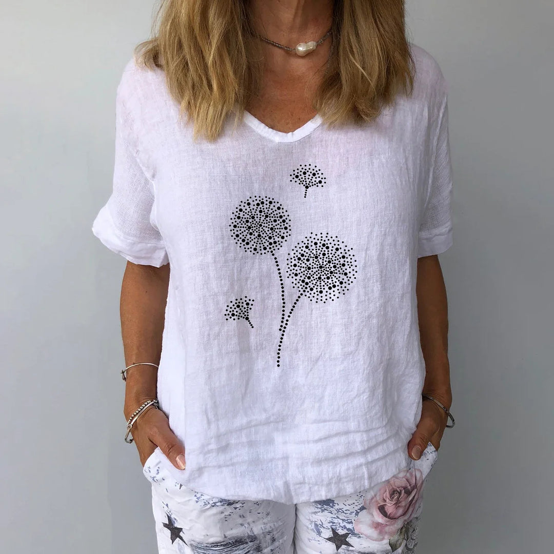Chelsea Botanical Linen Blouse