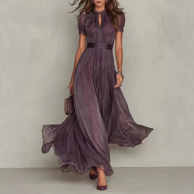 Nadia Ruffle Trim Wedding Guest Maxi Dress