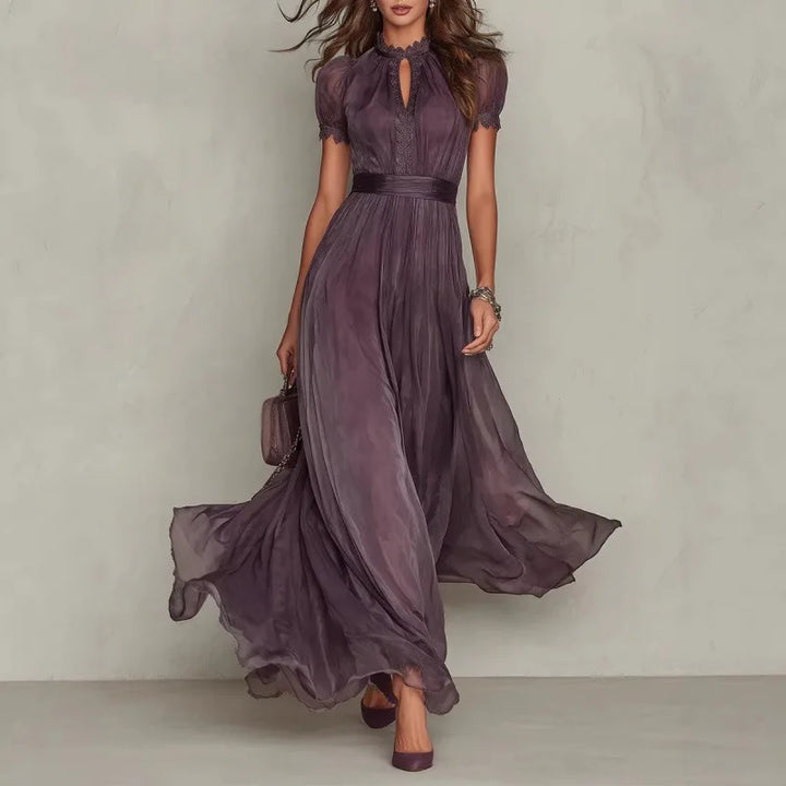 Nadia Ruffle Trim Wedding Guest Maxi Dress