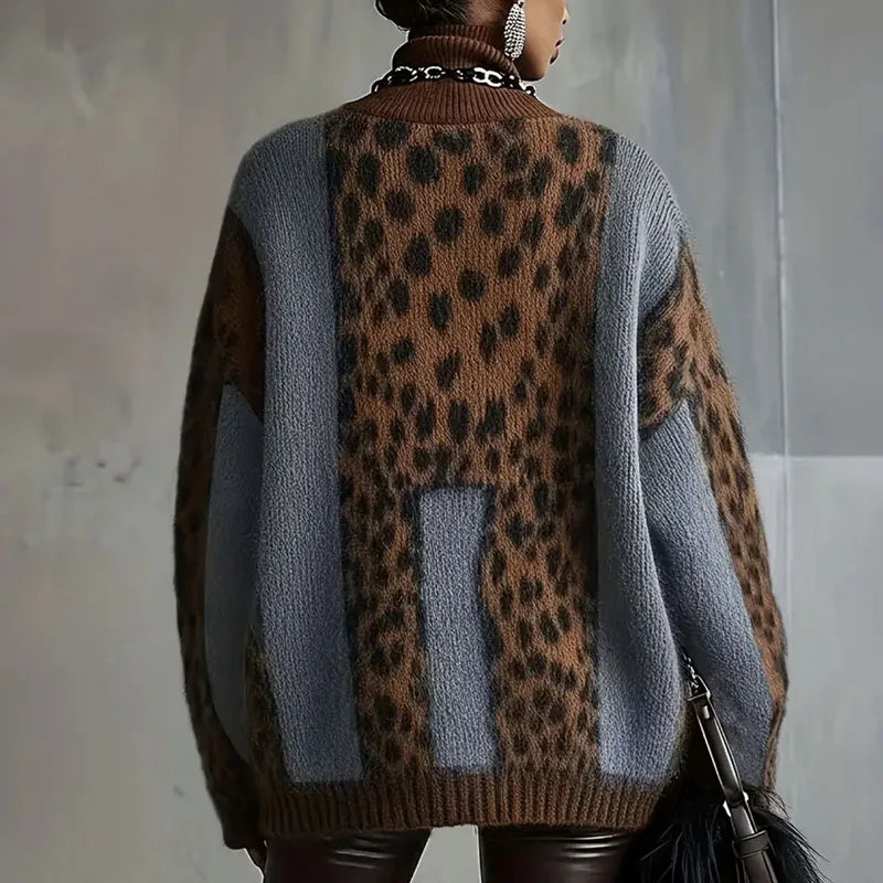 Marlowe Cozy Leopard Knit Sweater