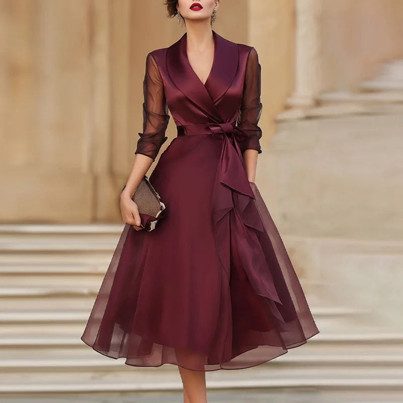 Arabella Chiffon Tie Waist Midi Dress