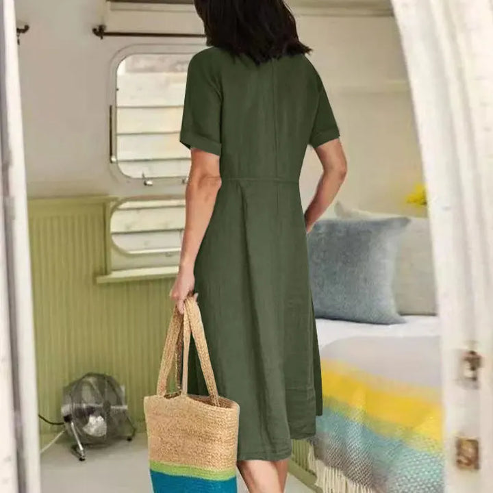 Taylor Button Front Midi Dress