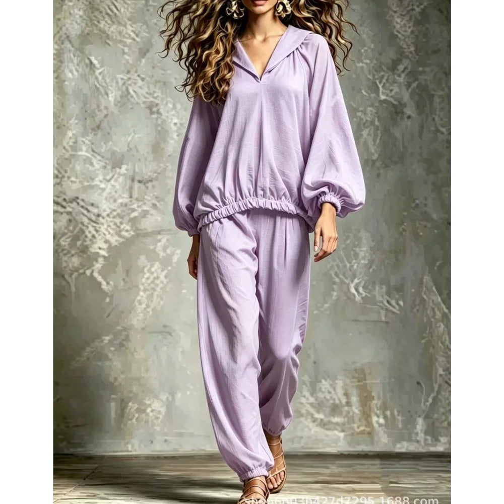 Elowyn Lantern Sleeve Lounge Set