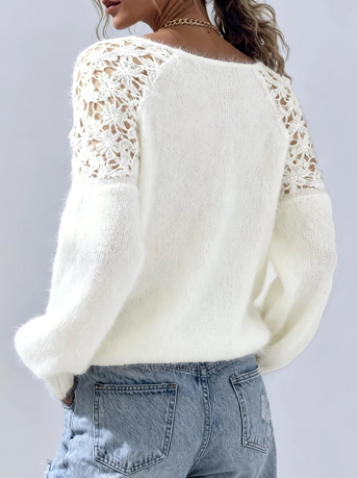 Celestia Open Knit Lace Sweater