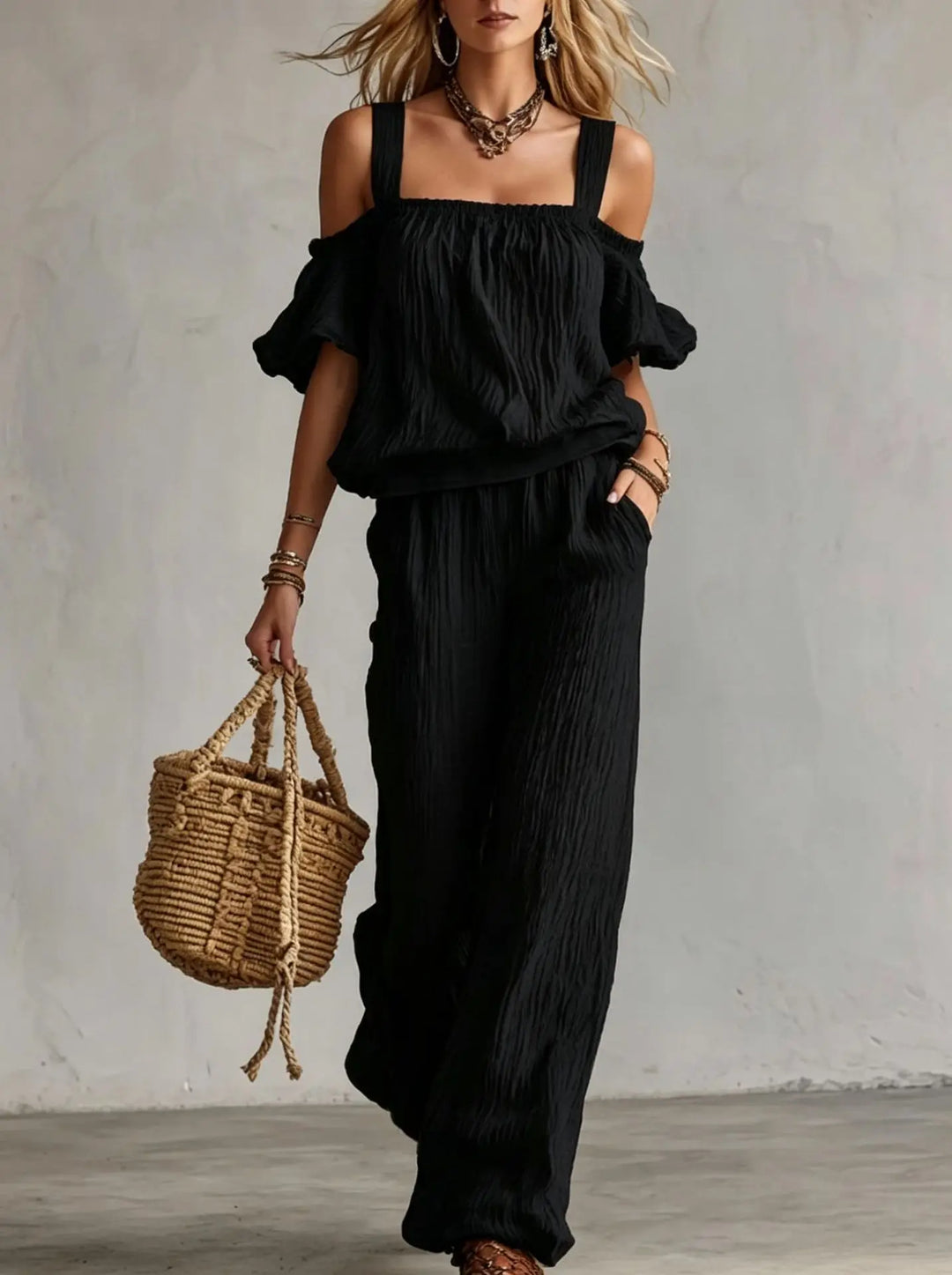 Eliana Ruffle Relaxed Trouser Set